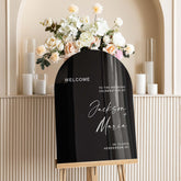 Arched Black Wedding Signs